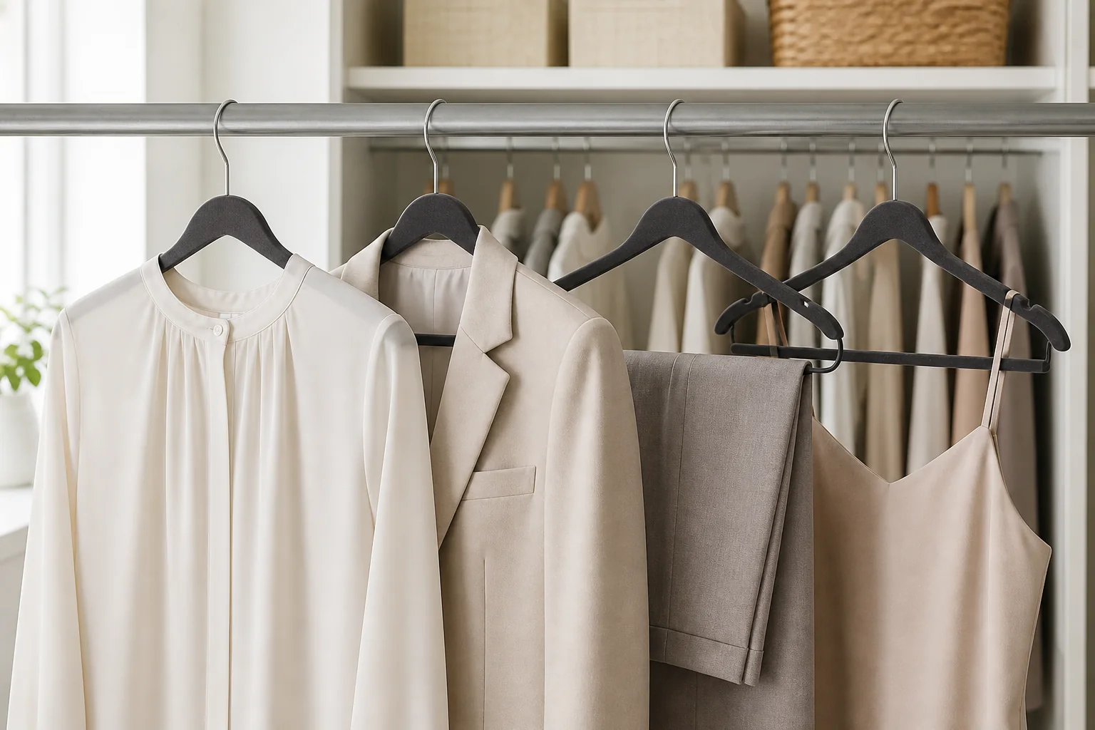 ベルベットハンガーで肩に跡をつけない 薄手服に合う幅と使い分け
